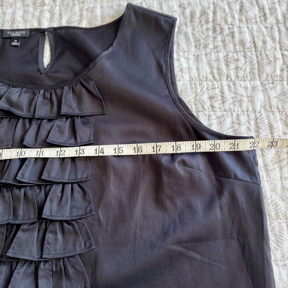 NWOT Talbot’s 100% Cotton Ruffle Blouse 🖤 - Picture 6 of 7